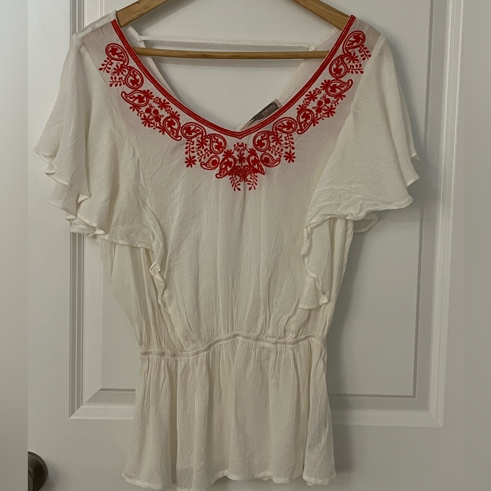 Boho embroidered top